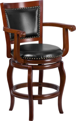 Buy Transitional Style Stool 26" Cherry Wood Stool in  Orlando at Capital Office Furniture