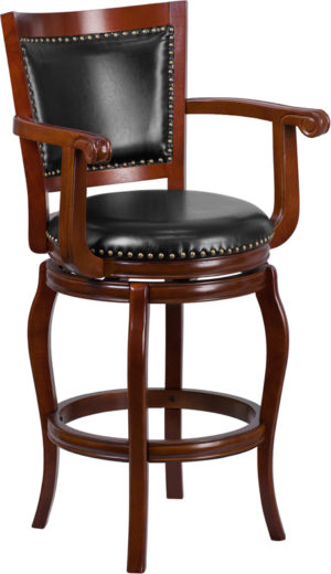 Buy Transitional Style Stool 30" Cherry Wood Stool in  Orlando at Capital Office Furniture