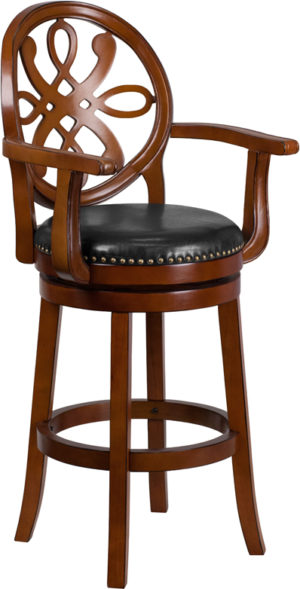 Buy Transitional Style Stool 30" Brandy Wood Stool w/ Arms in  Orlando at Capital Office Furniture