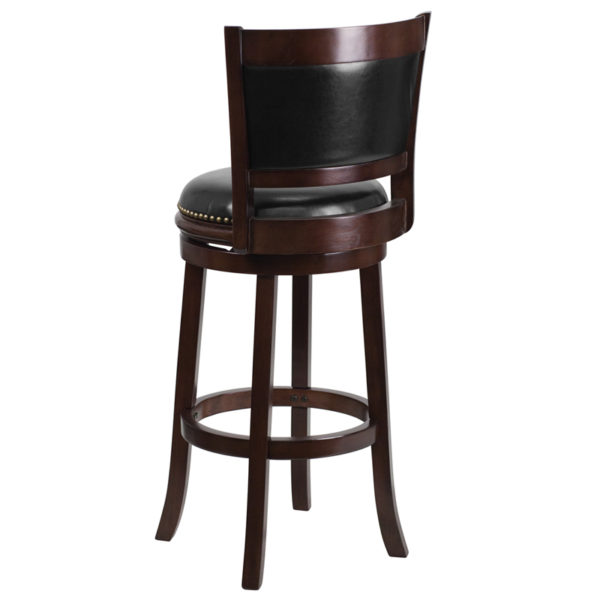 Shop for 29" Cappuccino Wood Stoolw/ Black LeatherSoft Upholstery in  Orlando at Capital Office Furniture