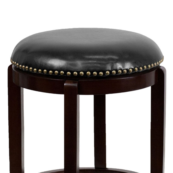Nice 24" High Backless Wood Counter Height Stool w/ LeatherSoft Swivel Seat Backless Design kitchen and dining room furniture in  Orlando at Capital Office Furniture