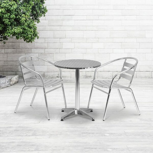 Buy Stackable Cafe Chair Aluminum Slat Back Chair near  Altamonte Springs at Capital Office Furniture
