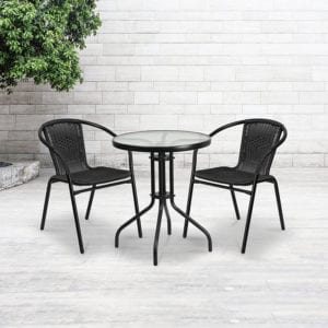 Buy Stackable Cafe Chair Black Rattan Stack Chair in  Orlando at Capital Office Furniture