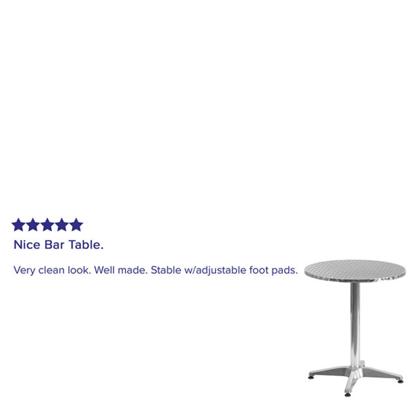 Nice 23.5" Round Aluminum Indoor-Outdoor Table w/ Base Base Size: 23.5"W patio tables in  Orlando at Capital Office Furniture