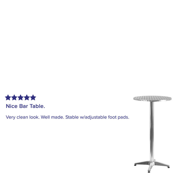 Nice 2-Foot Round Aluminum Indoor-Outdoor Folding Bar Height Table w/ Base Aluminum Column and Base patio tables near  Winter Park at Capital Office Furniture