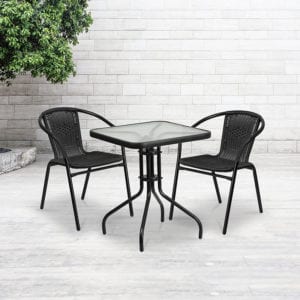 Buy Table and Chair Set 23.5SQ Black Patio Table Set in  Orlando at Capital Office Furniture