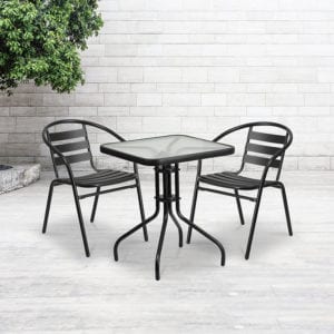 Buy Patio Table 23.5SQ Glass Black Patio Table in  Orlando at Capital Office Furniture