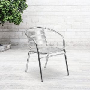 Buy Stackable Cafe Chair Aluminum Slat Back Chair in  Orlando at Capital Office Furniture