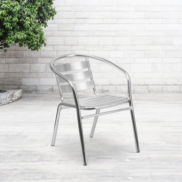 Buy Stackable Cafe Chair Aluminum Slat Back Chair near  Altamonte Springs at Capital Office Furniture
