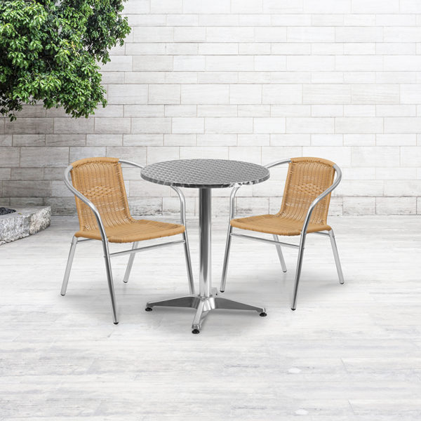 Buy Table and Chair Set 23.5RD Aluminum Table/2 Chairs in  Orlando at Capital Office Furniture
