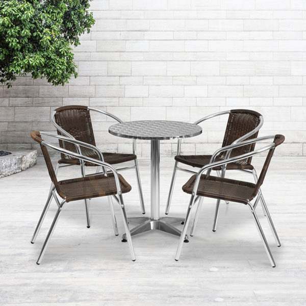 Buy Table and Chair Set 23.5RD Aluminum Table Set near  Bay Lake at Capital Office Furniture
