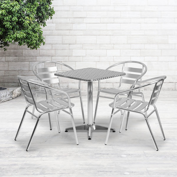 Buy Table and Chair Set 23.5SQ Aluminum Table Set near  Clermont at Capital Office Furniture