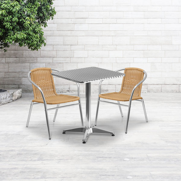 Buy Table and Chair Set 23.5SQ Aluminum Table/2 Chairs in  Orlando at Capital Office Furniture