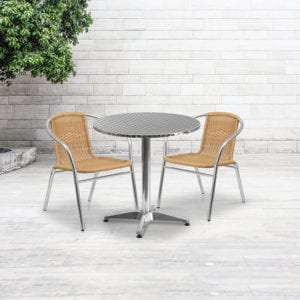 Buy Table and Chair Set 27.5RD Aluminum Table/2 Chairs in  Orlando at Capital Office Furniture
