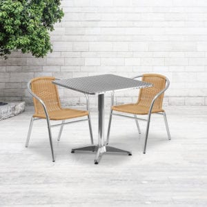 Buy Table and Chair Set 27.5SQ Aluminum Table/2 Chairs in  Orlando at Capital Office Furniture