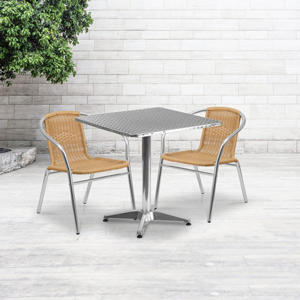 Buy Table and Chair Set 27.5SQ Aluminum Table/2 Chairs near  Clermont at Capital Office Furniture