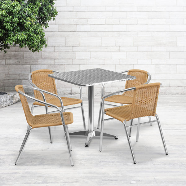Buy Table and Chair Set 27.5SQ Aluminum Table/4 Chairs near  Casselberry at Capital Office Furniture