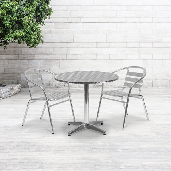 Buy Table and Chair Set 31.5RD Aluminum Table Set near  Daytona Beach at Capital Office Furniture