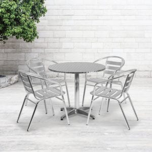 Buy Table and Chair Set 31.5RD Aluminum Table Set in  Orlando at Capital Office Furniture