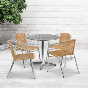 Buy Table and Chair Set 31.5RD Aluminum Table/4 Chairs in  Orlando at Capital Office Furniture