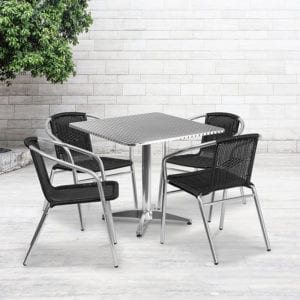 Buy Table and Chair Set 31.5SQ Aluminum Table/4 Chairs in  Orlando at Capital Office Furniture