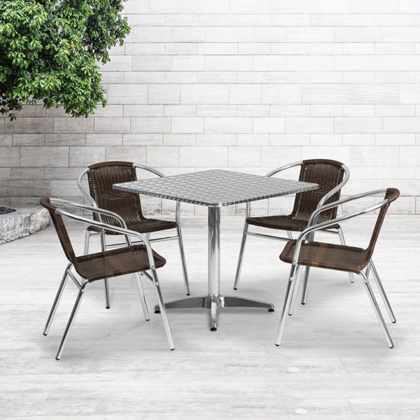 Buy Table and Chair Set 31.5SQ Aluminum Table Set near  Saint Cloud at Capital Office Furniture