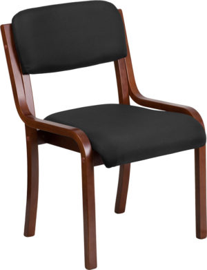 Buy Executive Side Office Chair Walnut Wood Black Side Chair near  Clermont at Capital Office Furniture