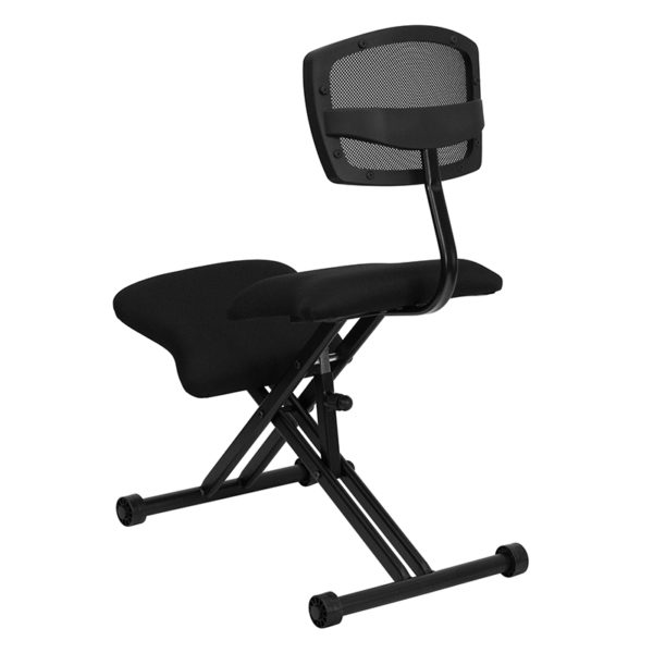 Shop for Black Kneeler Chair with Backw/ Padded Black Fabric Upholstered Seat near  Leesburg at Capital Office Furniture