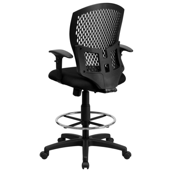 Shop for Black Designer Draft Chairw/ Perforated Plastic Back allows air circulation near  Bay Lake at Capital Office Furniture