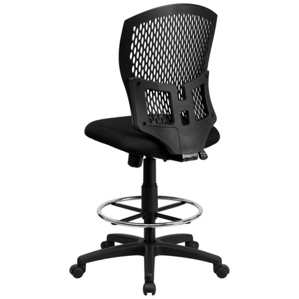 Shop for Black Designer Draft Chairw/ Perforated Plastic Back allows air circulation in  Orlando at Capital Office Furniture