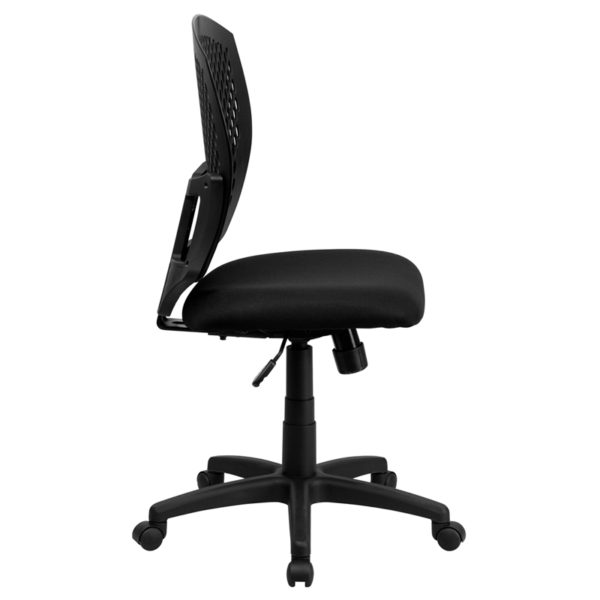 Nice Mid-Back Designer Back Swivel Task Office Chair w/ Fabric Seat Locking Back Angle Adjustment helps reduce disc pressure by changing the angle of your torso office chairs near  Altamonte Springs at Capital Office Furniture
