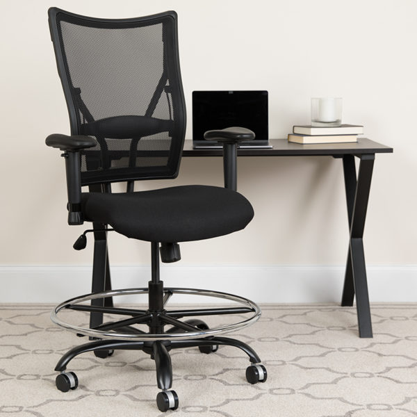 Buy Contemporary Big & Tall Draft Stool Black Mesh 400LB Draft Chair near  Saint Cloud at Capital Office Furniture