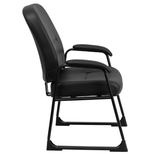 Nice HERCULES Series Big & Tall 400 lb. Rated LeatherSoft Executive Side Chair w/ Sled Base Padded Arms office guest and reception chairs near  Clermont at Capital Office Furniture
