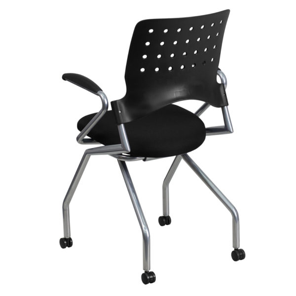 Shop for Black Fabric Nesting Armchairw/ Perforated Plastic Back allows air circulation near  Windermere at Capital Office Furniture