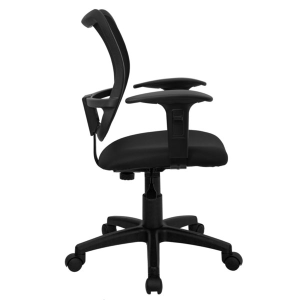 Nice Mid-Back Mesh Swivel Task Office Chair w/ Adjustable Arms Built-In Lumbar Support office chairs near  Clermont at Capital Office Furniture