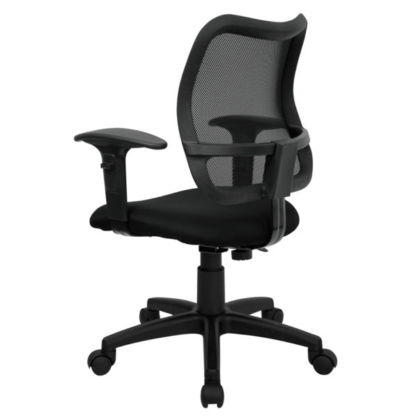 Shop for Black Mid-Back Task Chairw/ Curved Ventilated Black Mesh Back near  Windermere at Capital Office Furniture