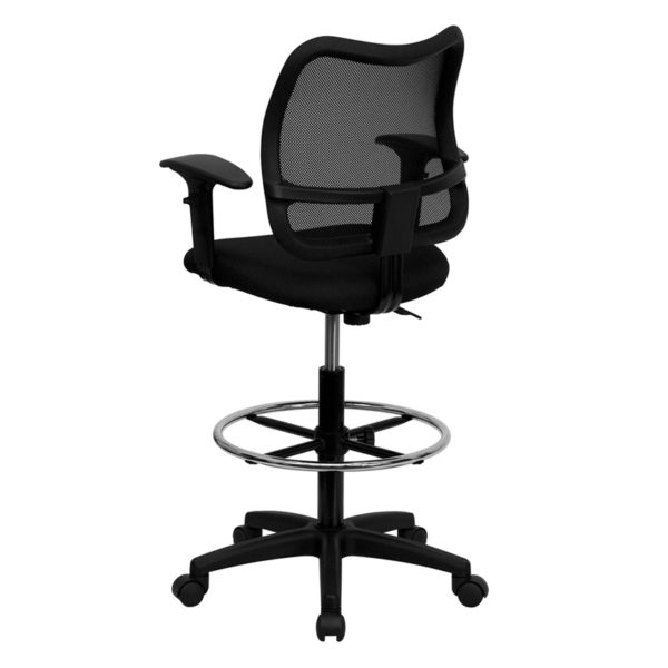 Shop for Black Mesh Draft Chair w/ Armsw/ Curved Ventilated Black Mesh Back in  Orlando at Capital Office Furniture