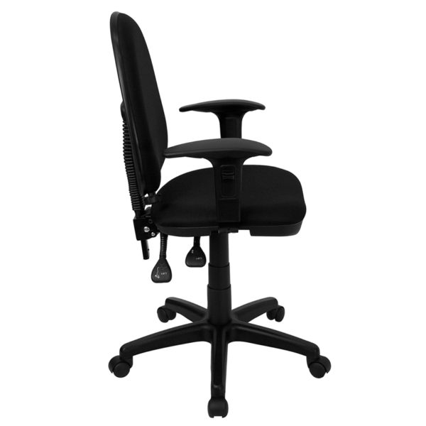Nice Mid-Back Fabric Multifunction Swivel Ergonomic Task Office Chair w/ Adjustable Lumbar Support & Arms Double Paddle Control Mechanism office chairs near  Ocoee at Capital Office Furniture