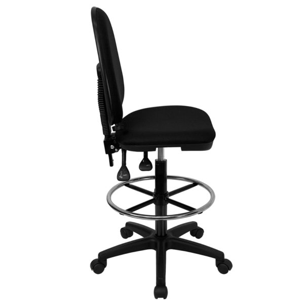 Nice Mid-Back Fabric Multifunction Ergonomic Drafting Chair w/ Adjustable Lumbar Support Double Paddle Control Mechanism office chairs in  Orlando at Capital Office Furniture