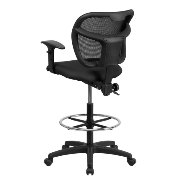 Shop for Black Mesh Draft Chair w/ Armsw/ Curved Ventilated Black Mesh Back near  Lake Buena Vista at Capital Office Furniture