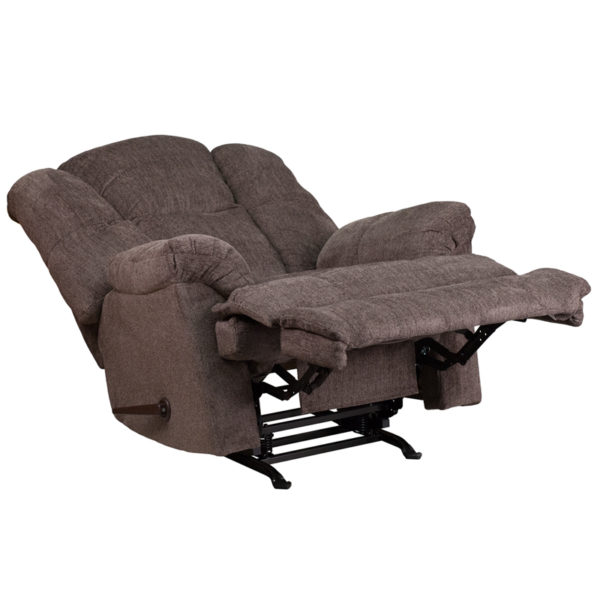 Nice Contemporary Hillel Chenille Rocker Recliner Plush Pillow Back recliners near  Apopka at Capital Office Furniture