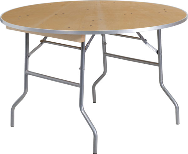 Buy Ready To Use Banquet Table 48RND Wood Fold Table-Met Edge near  Kissimmee at Capital Office Furniture