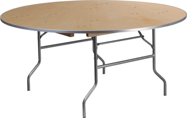 Buy Ready To Use Banquet Table 66RND Wood Fold Table-Met Edge in  Orlando at Capital Office Furniture