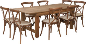 Buy Farm Table and Chair Set 7'x40" Farm Table/8 Chair Set near  Ocoee at Capital Office Furniture