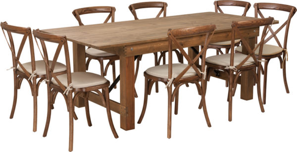 Buy Farm Table and Chair Set 7'x40" Farm Table/8 Chair Set near  Daytona Beach at Capital Office Furniture