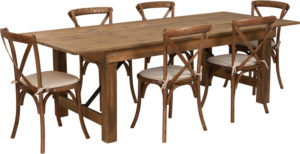 Buy Farm Table and Chair Set 8'x40" Farm Table/6 Chair Set near  Clermont at Capital Office Furniture