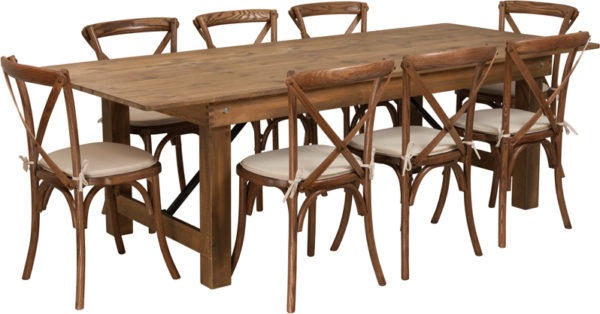 Buy Farm Table and Chair Set 8'x40" Farm Table/8 Chair Set in  Orlando at Capital Office Furniture