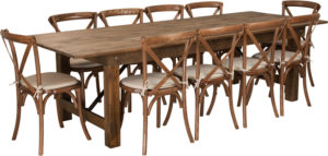 Buy Farm Table and Chair Set 9'x40" Farm Table/10 Chair Set in  Orlando at Capital Office Furniture