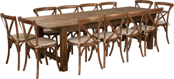 Buy Farm Table and Chair Set 9'x40" Farm Table/12 Chair Set near  Daytona Beach at Capital Office Furniture