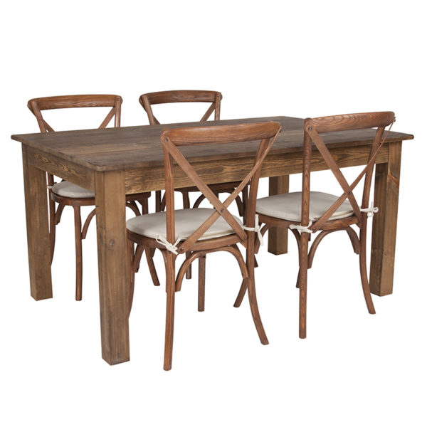 Buy Farm Table and Chair Set 60x38 Farm Table/4 Chair Set in  Orlando at Capital Office Furniture